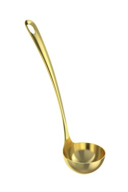 Gold ladle isolated on white background