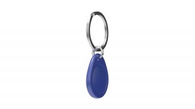 RFID keychain tag on white background
