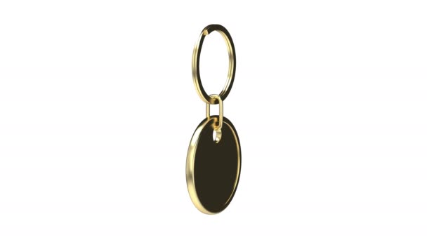 Gold Keychain White Background — 图库视频影像