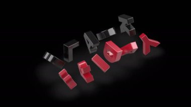 Black friday, promo animation with spinning black and red letters