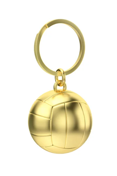 Gold Keychain Volleyball Ball Isolated White Background — Stockfoto