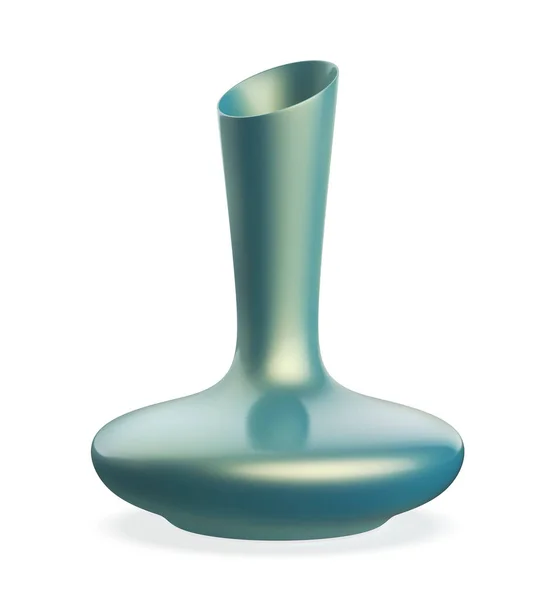 Turquoise Ceramic Vase White Background — Stock Photo, Image