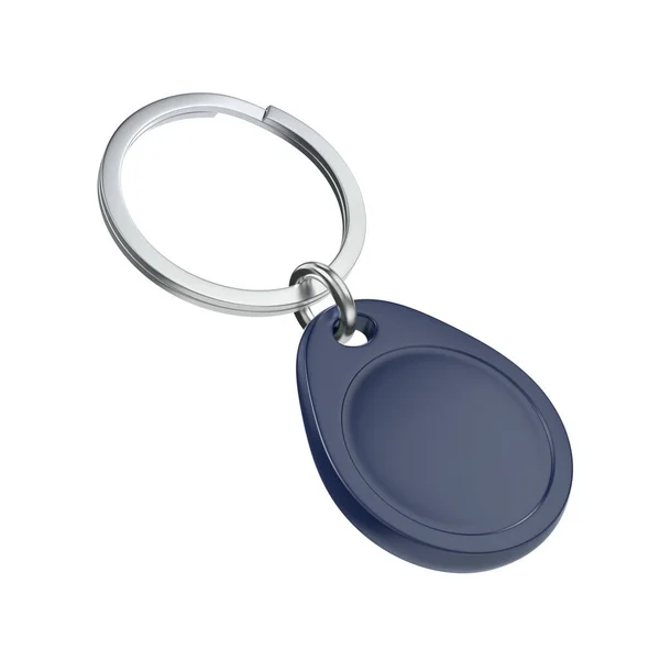 Modrá Rfid Klíč Deska Izolované Bílém Pozadí — Stock fotografie