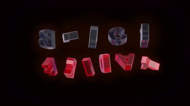 Kara Cuma, dönen cam harfli tanıtım animasyonu.