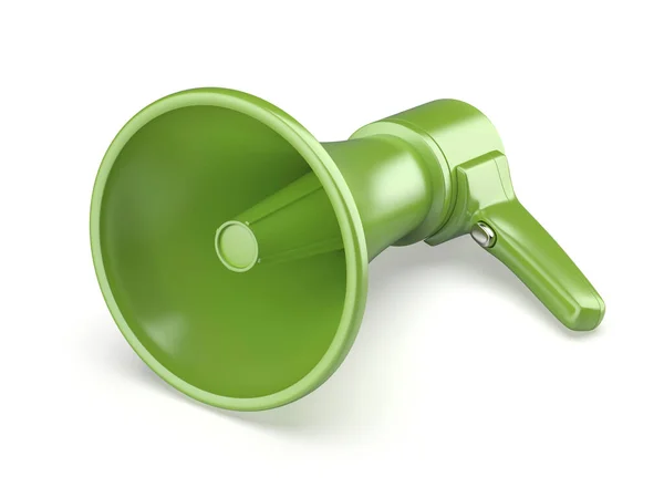 Mégaphone Électrique Vert Sur Fond Blanc — Photo
