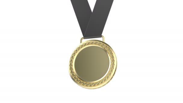 Zlaté Stříbrné Bronzové Medaile Bílém Pozadí — Stock video