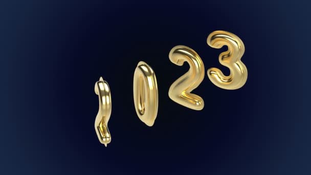 Feliz Ano Novo 2023 Animação Conceito Com Balões Dourados — Vídeo de Stock