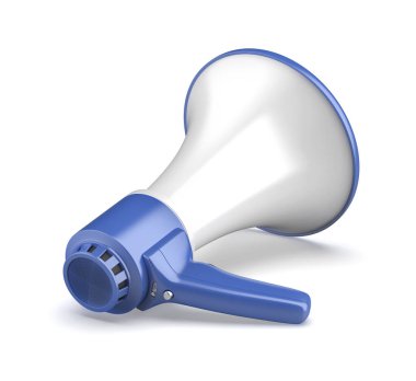 Beyaz arkaplanda elektrik megafonu