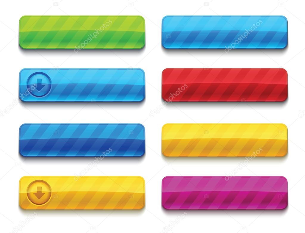 Colorful blank premium web buttons