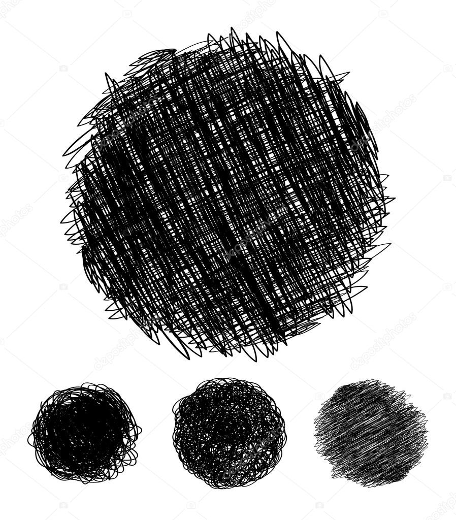 Pencil drawn circles bubbles