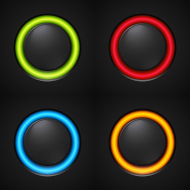 parlayan elemanları ile siyah teknoloji düğmeleri