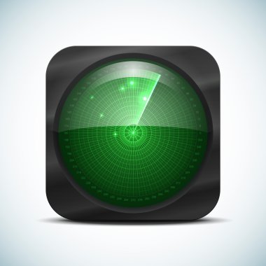 Green radar screen icon.