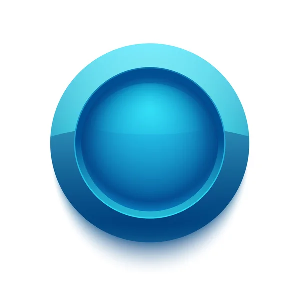 Mavi parlak düğme — Stok Vektör