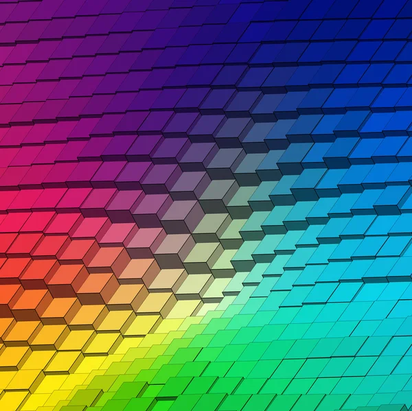 Rainbow 3d grid — Stock Vector
