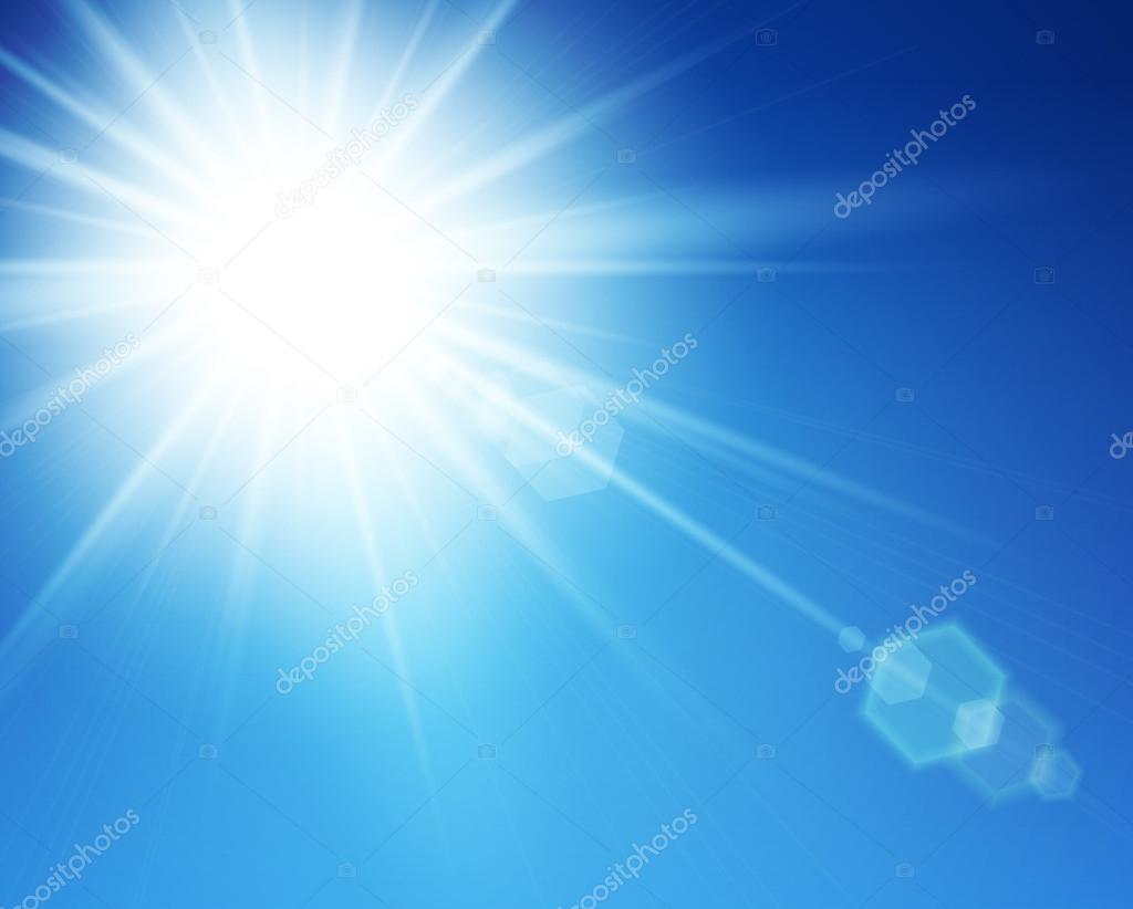 Realistic sun burst with flare