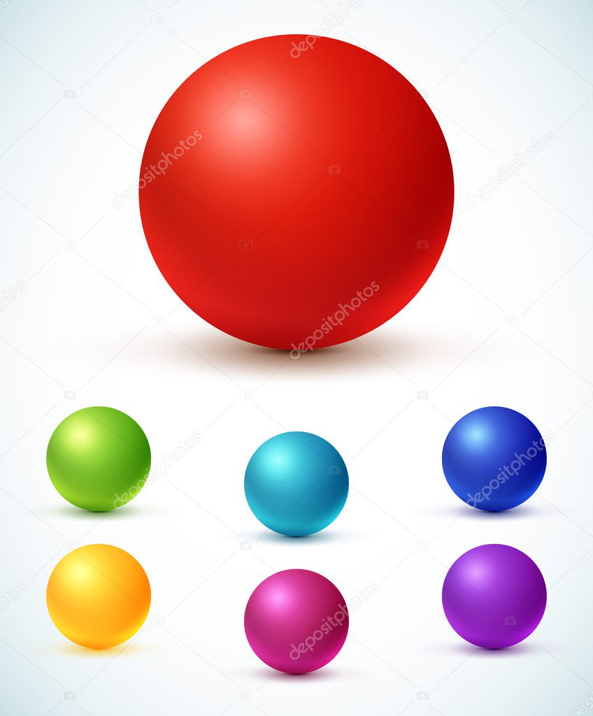 Collection of colorful glossy spheres