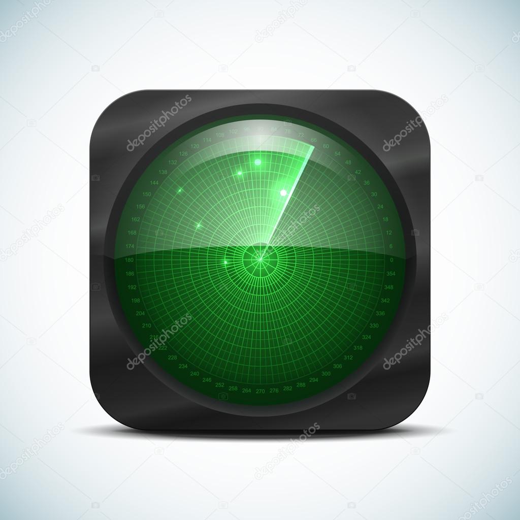 Green radar screen icon.