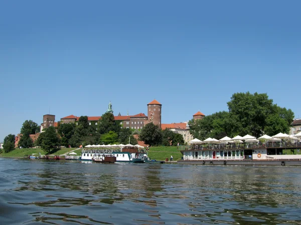 Πανοραμική θέα του wawel και Βιστούλα (Κρακοβία, Πολωνία) — Φωτογραφία Αρχείου