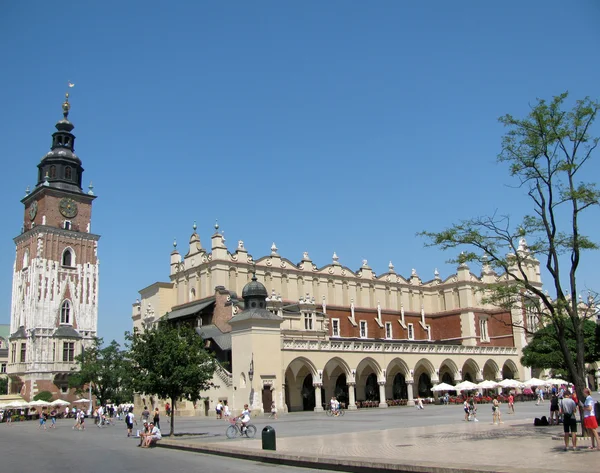 Town Hall Tower ve Krakow (Polonya Cloth Hall) — Stok fotoğraf