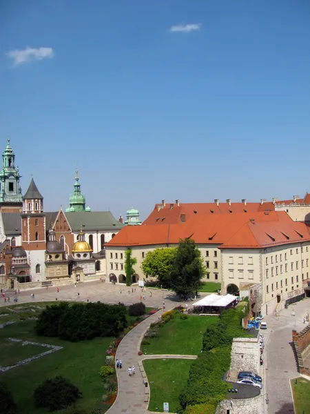 Panorama z katedry wawelskiej w Krakowie (Polska) — Zdjęcie stockowe