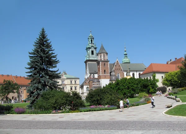 Panorama della Cattedrale di Wawel a Cracovia (Polonia ) — Foto Stock