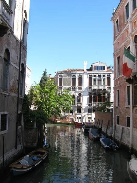 Kanaal panorama in Venetië (Italië) — Stockfoto
