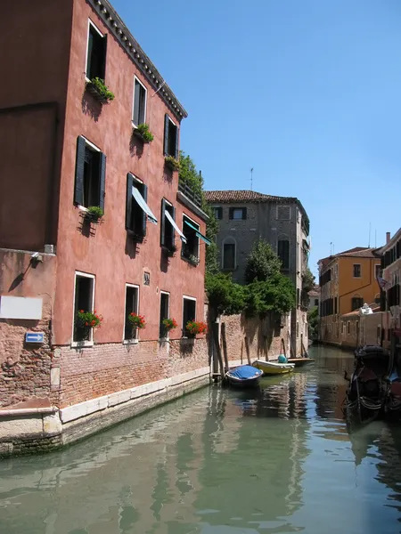 Kanaal panorama in Venetië (Italië) — Stockfoto