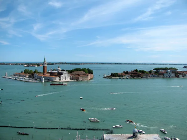Lagune panorama en san giorgio maggiore island (Venetië, Italië) — Stockfoto