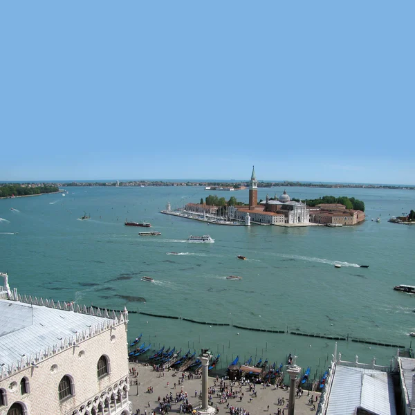 Lagune panorama en san giorgio maggiore island (Venetië, Italië) — Stockfoto