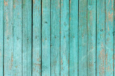 Ahşap ahşap döşeme dokusu ve soyulmuş turkuaz mavisi boya. Ayrıntılı arkaplan fotoğraf dokusu.