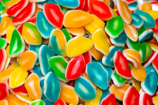 Textur Aus Gelben Roten Und Grünen Sowie Blauen Gelee Bonbons — Stockfoto