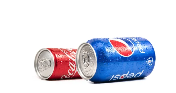 Kamenet Podolsky Ukrajna 2022 Bádogdoboz Vagy Fémpalack Pepsi Kóla Kóla — Stock Fotó