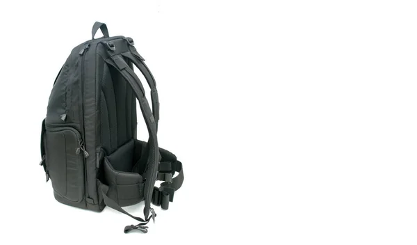 Schwarzer Rucksack Isoliert Auf Weißem Hintergrund — Stockfoto