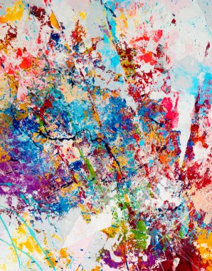 Çok renkli sıçrama suluboya lekesi - tasarımlarınız için şablon.