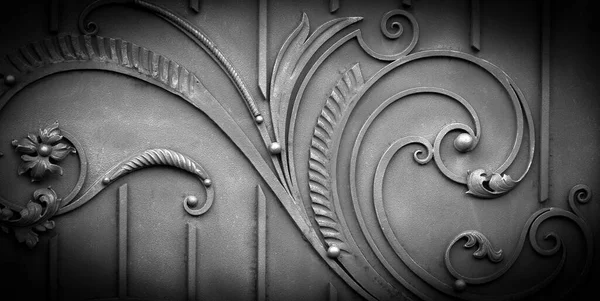 Portas Ferro Forjado Forjamento Ornamental Elementos Forjados Close — Fotografia de Stock