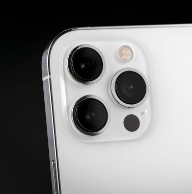 phone camera on black background