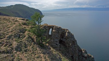 Cape Khoboy, the north point of Olkhon Island, lake Baikal, Russia clipart