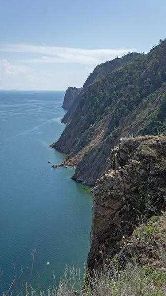 Pohled od mysu tři bratři, jezero Bajkal, Rusko — Stock fotografie