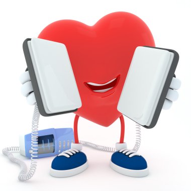 Heart with defibrillator clipart