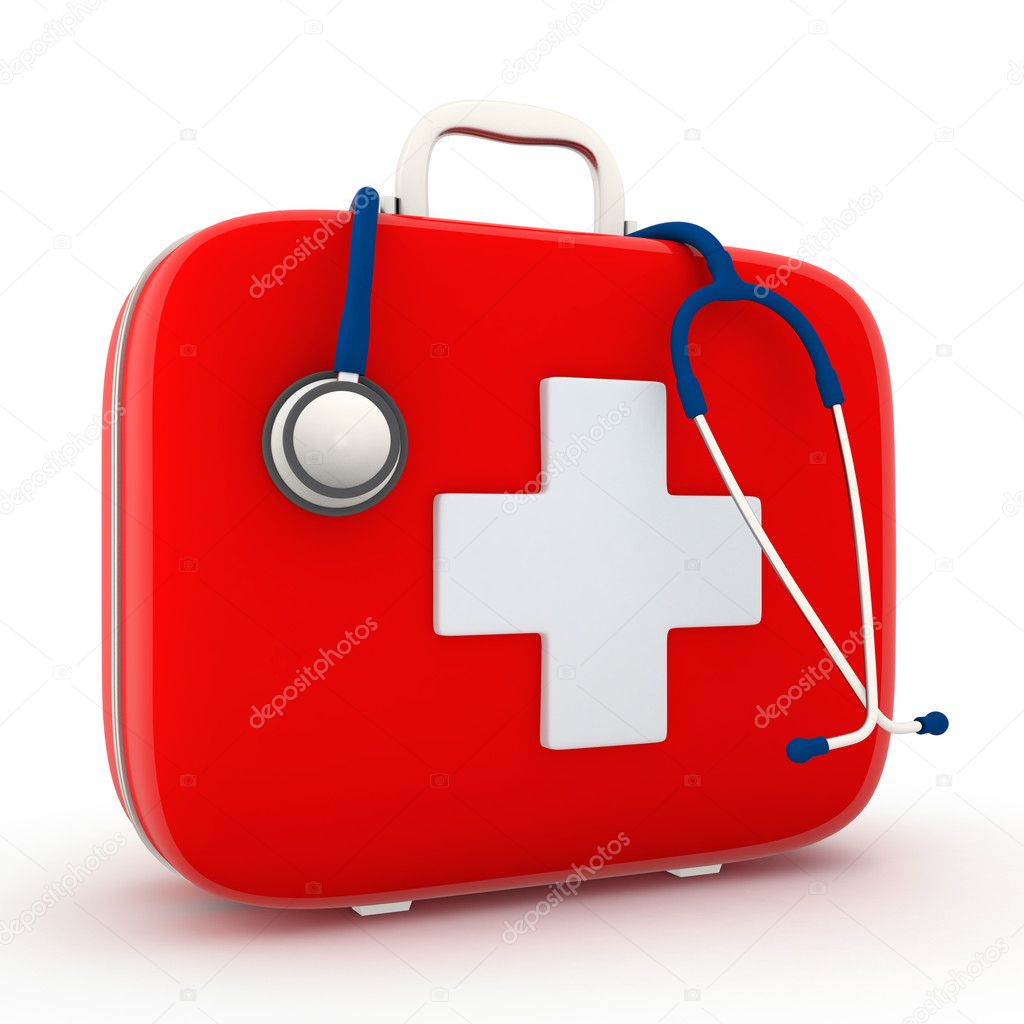 Stethoscope and First Aid Kit