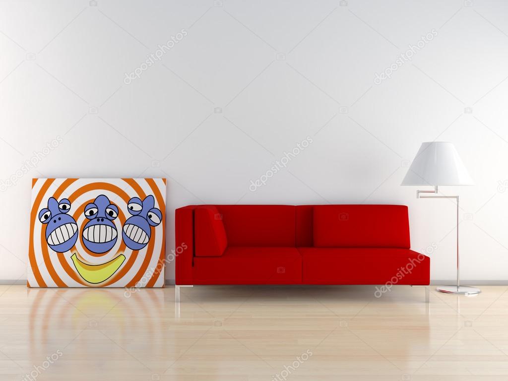 Sofa with paint
