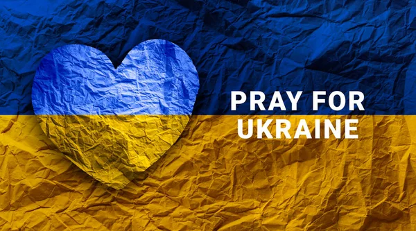 Zászló Ukrajna Papír Szív Alakú Ukrán Nemzeti Szimbólum — Stock Fotó