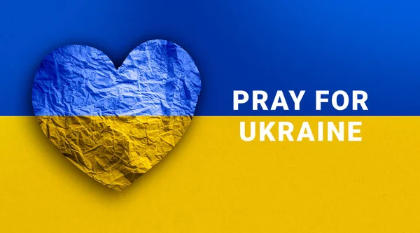 Flagga Ukraina Papper Hjärtform Ukrainska Nationella Symbol — Stockfoto