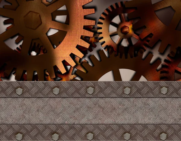 Metallic gears background — Stock Photo, Image