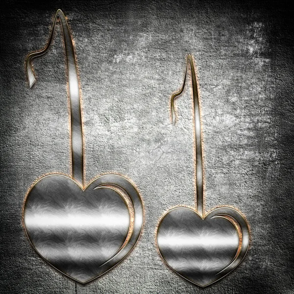 Metalen harten — Stockfoto