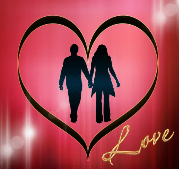 Silhouette of love — Stock Photo, Image