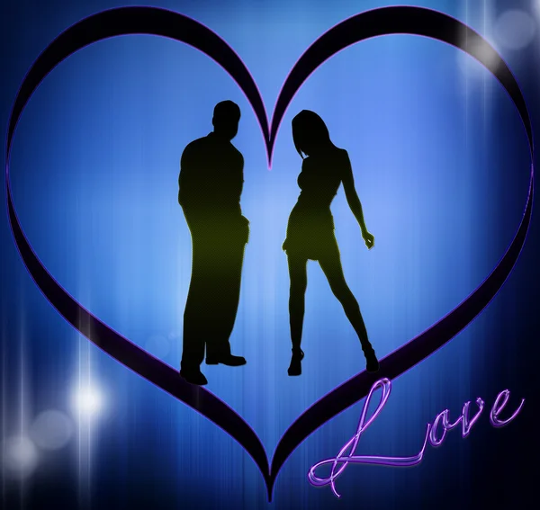 Silhouette of love — Stock Photo, Image