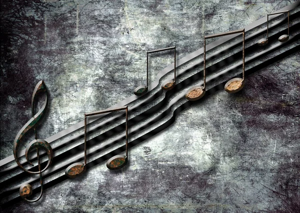 Abstract dark background with musical notes — Stock Photo, Image