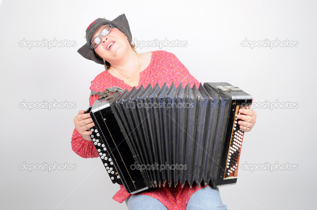 Woman and accordion
