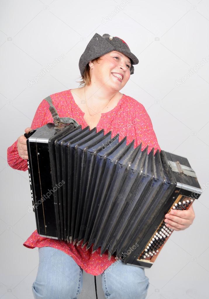 Woman with accordion